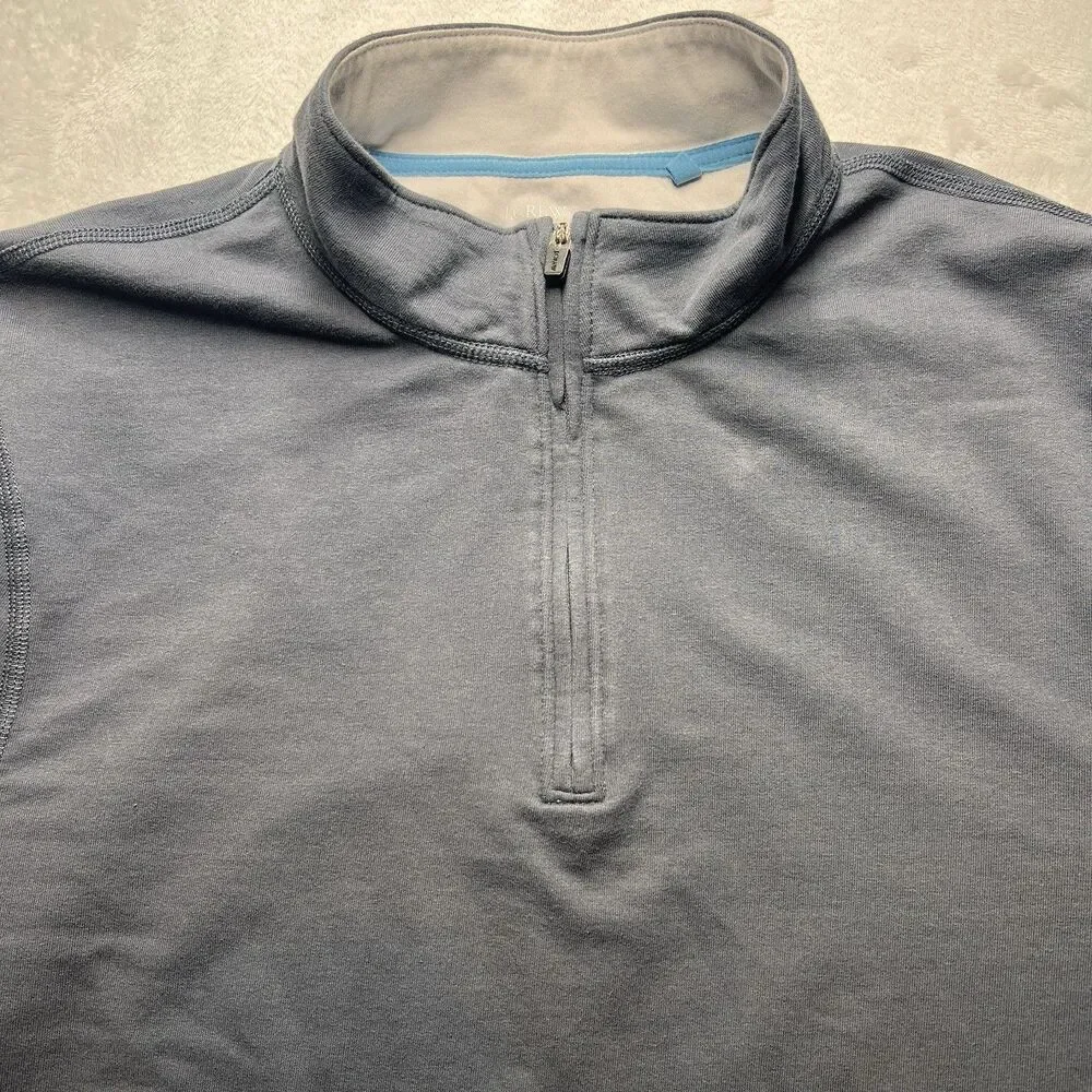 J.Crew Performance Quarter Zip Long Sleeve Stretch Size M Blue Pullover